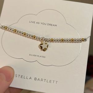 Estella Bartlett heart and star Silver plated dainty bracelet